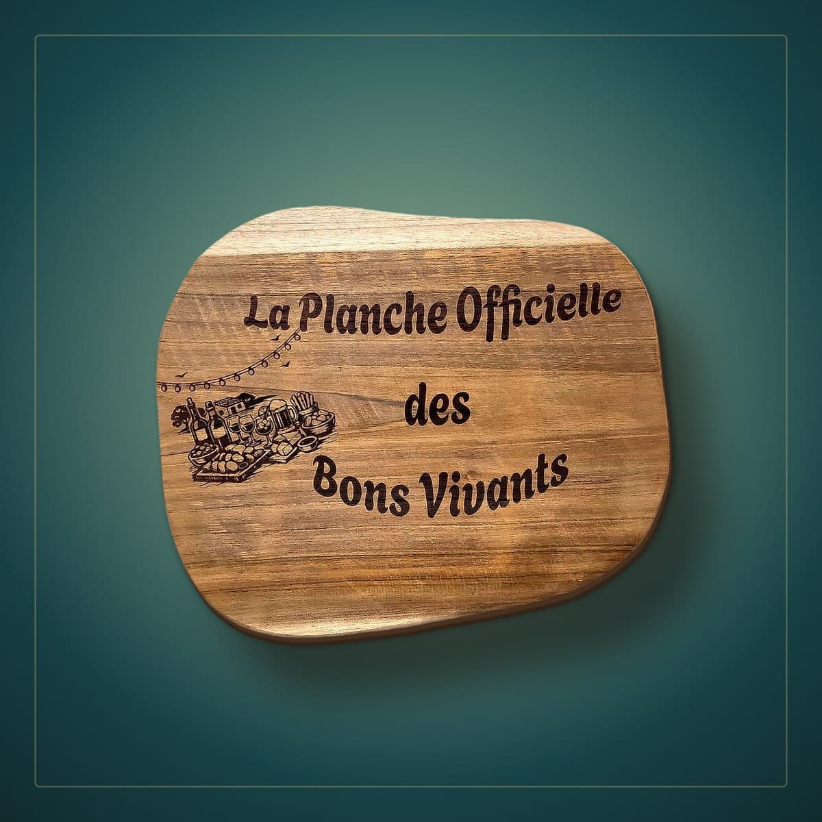 Planche en bois brut — texte et illustration
